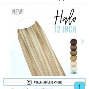Zala 12" Halo hair extensions in Champaign Blonde